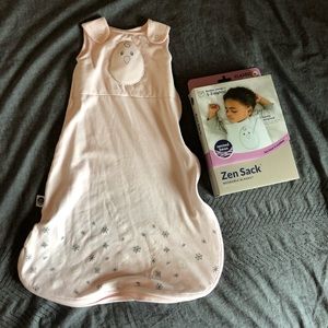 Nested Bean Zen Sack Cotton Soft Pink Medium EUC